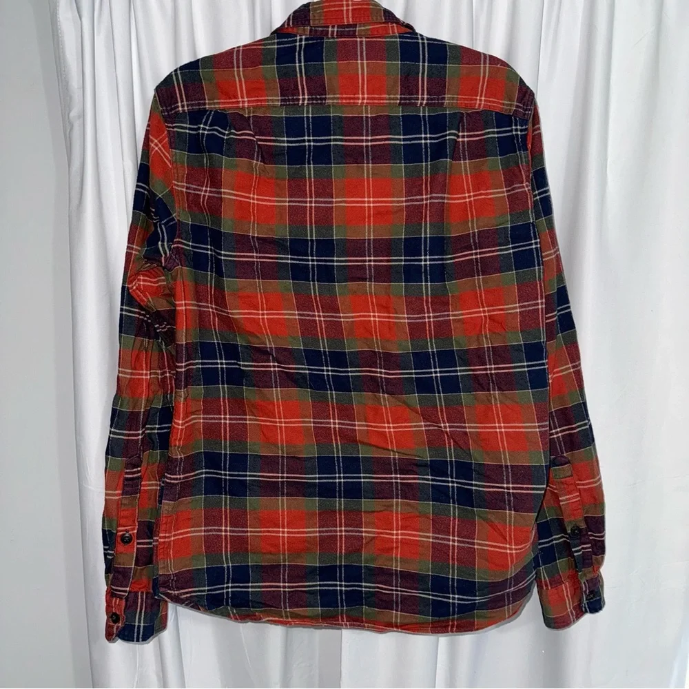 J. Crew Mercantile Orange Flannel Button Down Medium